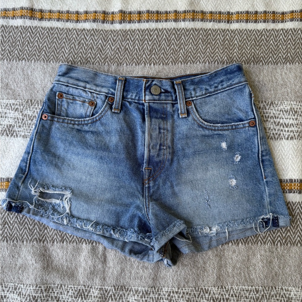 Levi's Distressed Blue Jean Shorts